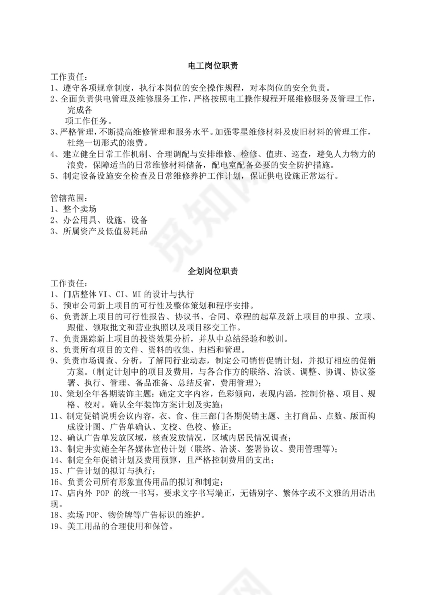 白色简洁岗位手册企业公司员工部门岗位手册模板