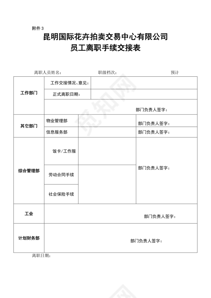 白色简约员工离职制度
