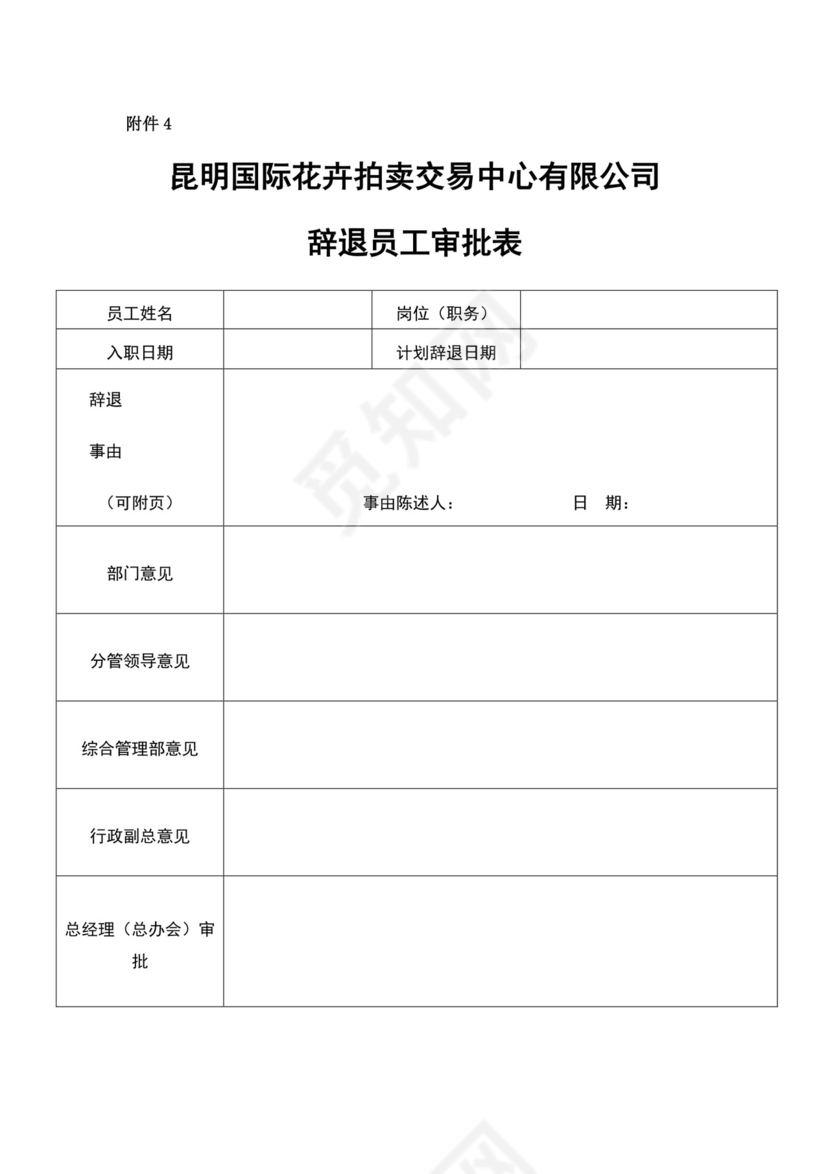 白色简约员工离职制度