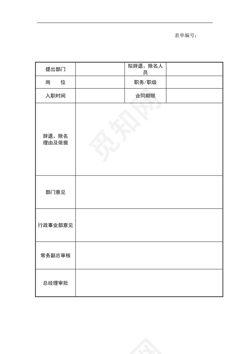 白色简约员工离职制度