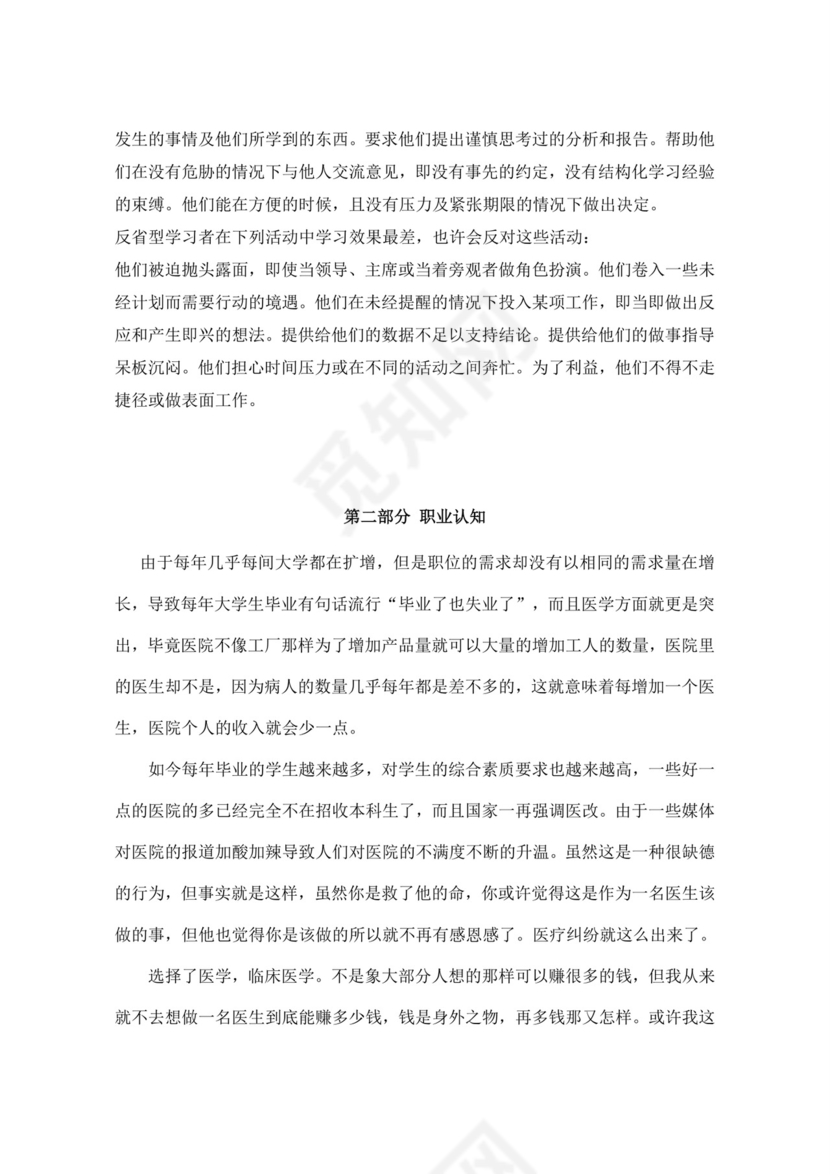 白色简洁医学生职业规划个人职业规划个人工作规划模板