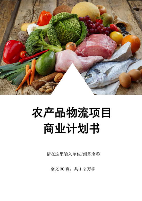 农产品物流项目商业计划书物流项目计划书
