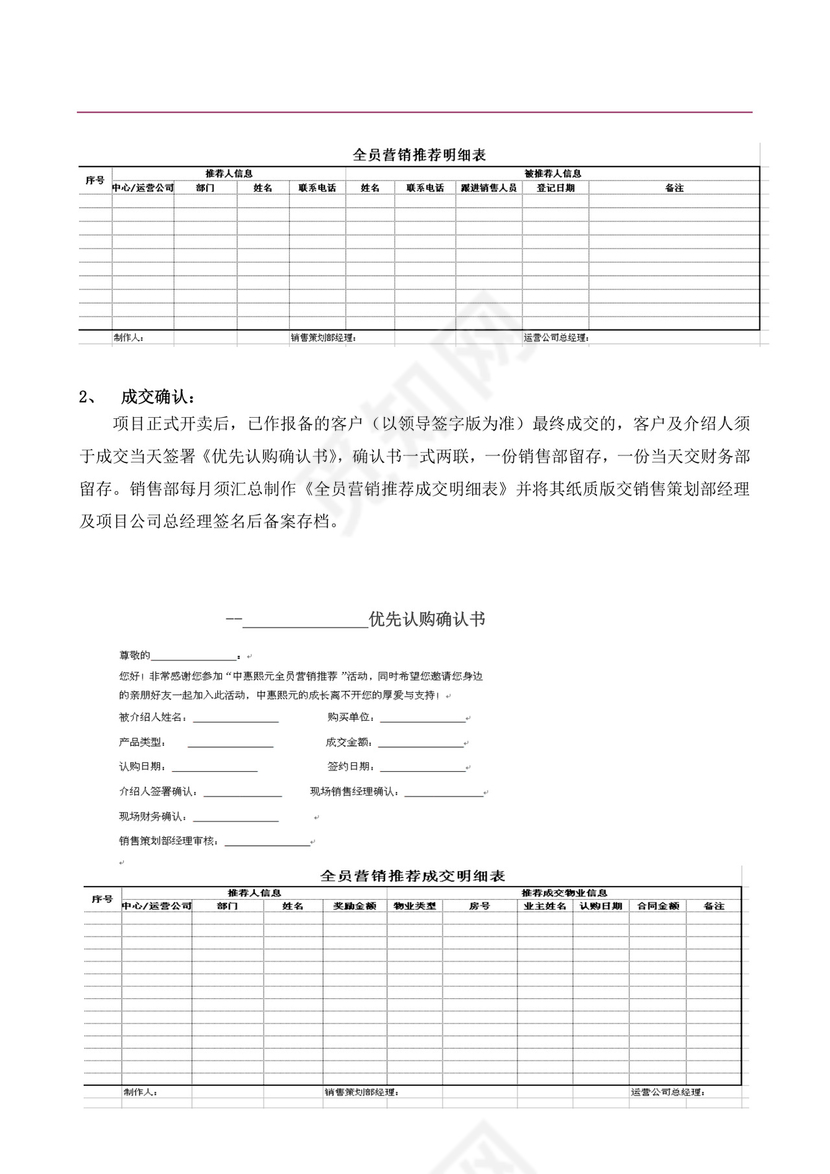 白色简约全员营销方案