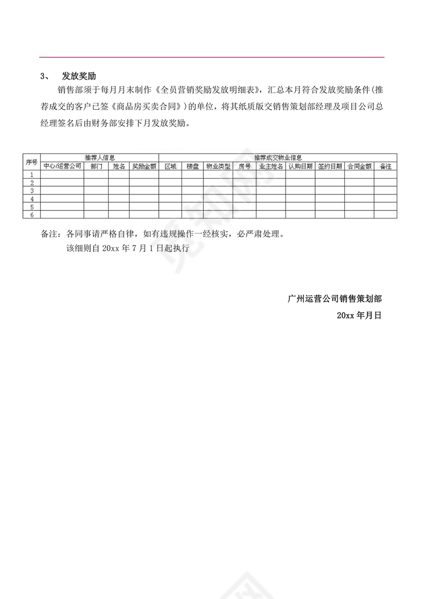 白色简约全员营销方案