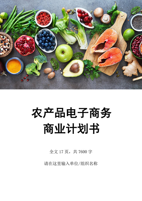 农产品电子商务商业计划书