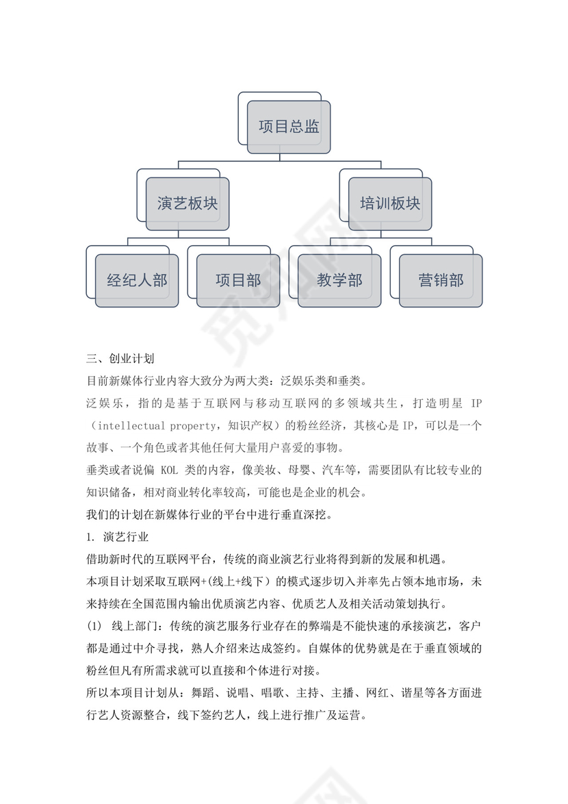 自媒体创新创业计划书自媒体创新创业计划书创新创业商业计划书