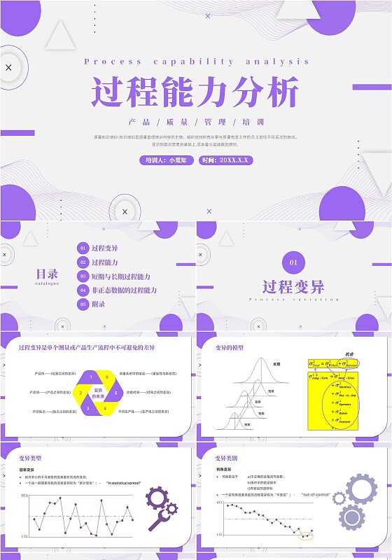 紫色过程能力分析产品质量管理培训PPT