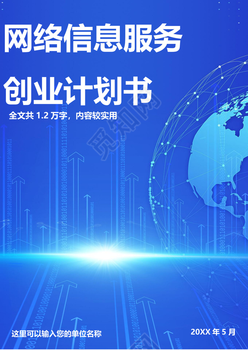 网络信息服务创业计划书大学生项目计划书大学生创新创业项目计划书