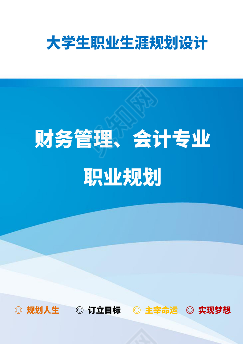 蓝色白色简洁会计职业规划个人职业规划个人工作计划模板