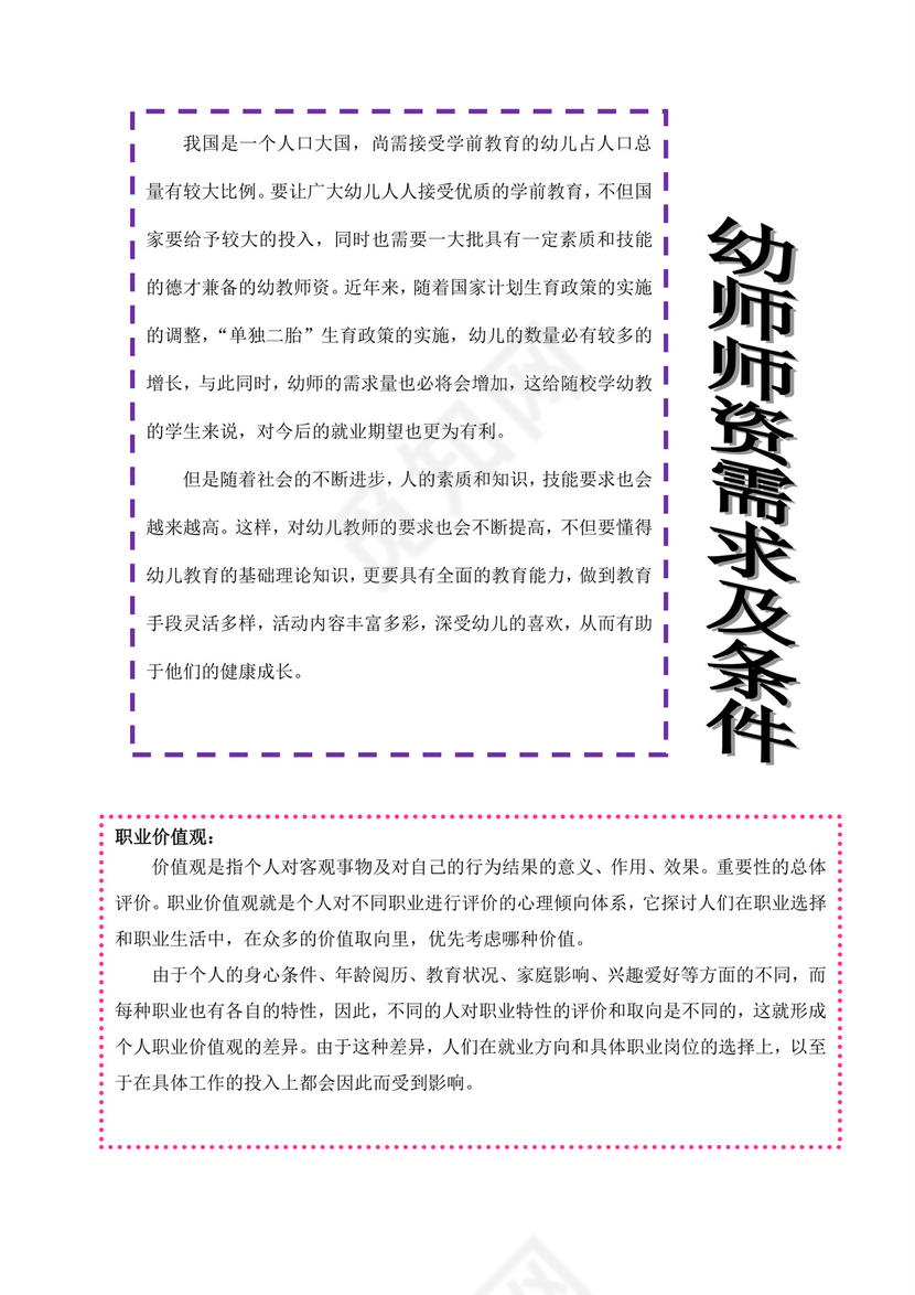 白色简洁教师职业规划个人职业规划个人工作计划模板