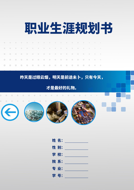 蓝色简洁金融职业生涯规划书个人职业规划个人工作计划模板