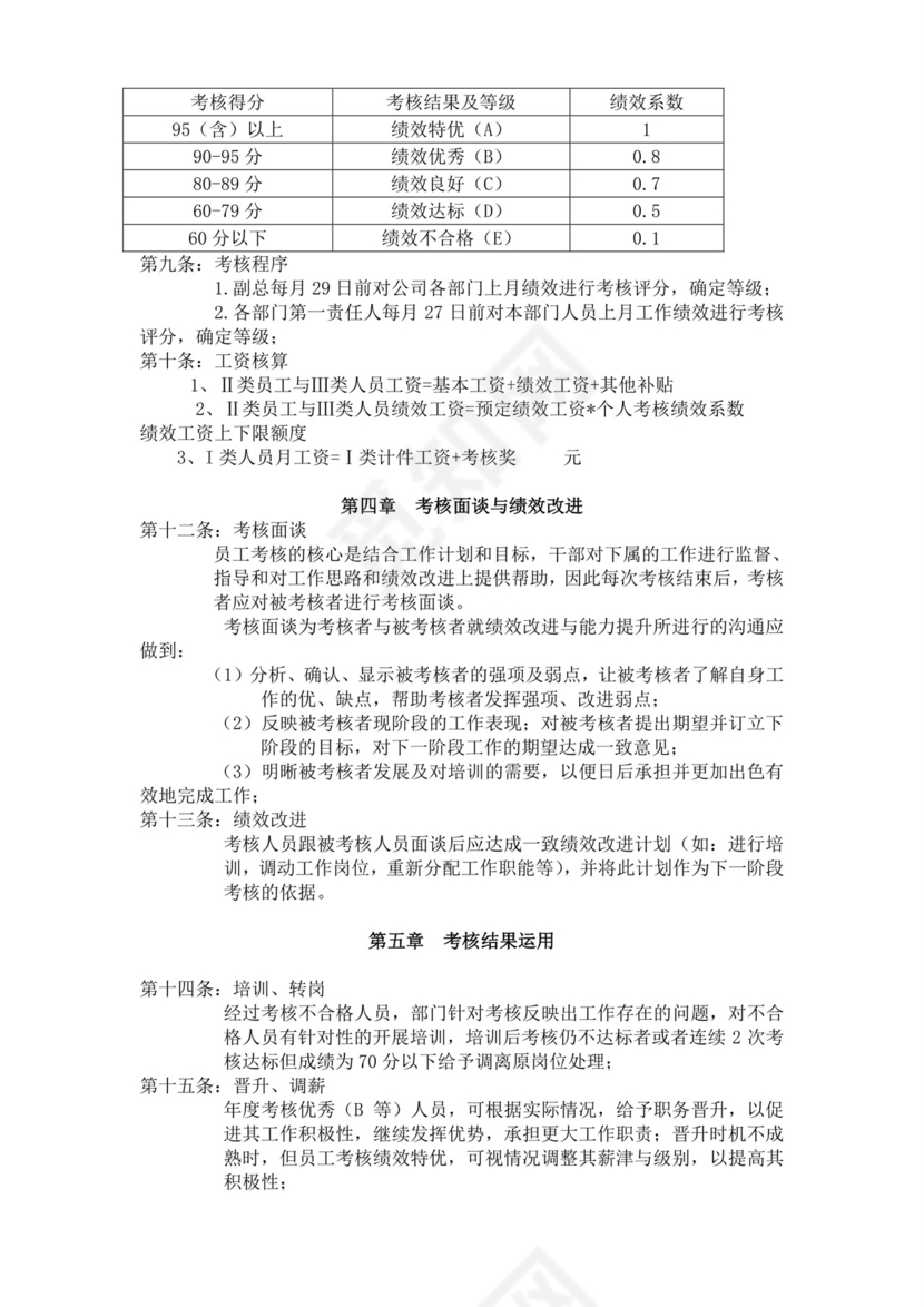 白色简洁生产部门绩效考核公司企业绩效考核模板
