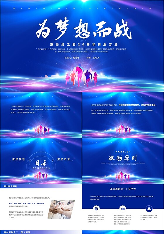 蓝色科技风20种员工激励方式培训
