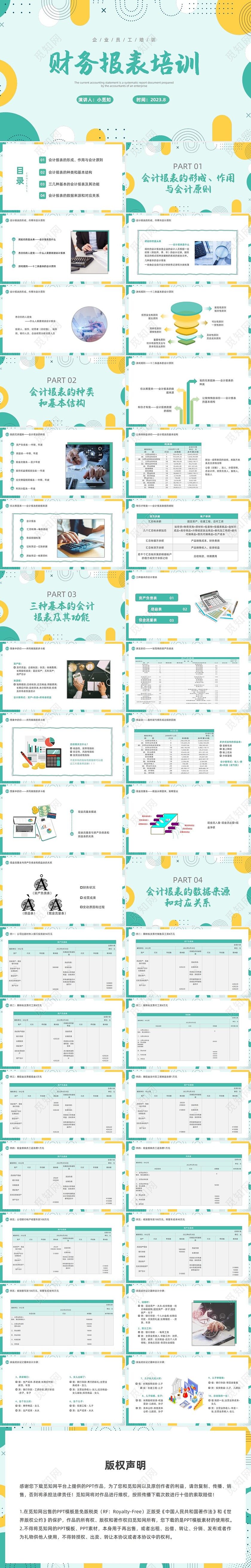 财务报表知识培训简约PPT财务报表培训
