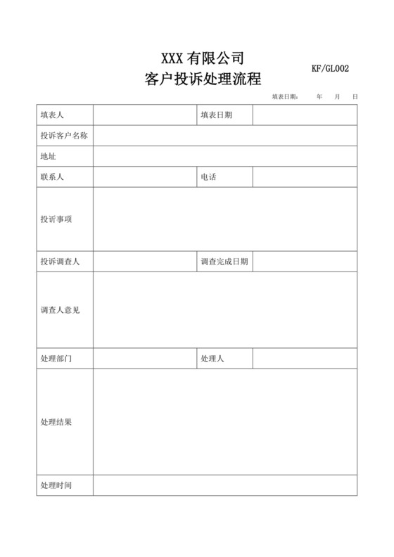 白色简约客诉处理流程图企业公司服务流程图模板