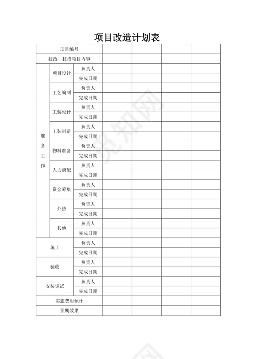 白色简洁项目计划表工程计划表模板项目计划表设计