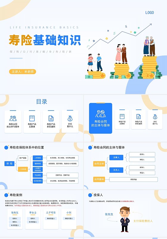 蓝金色商务风寿险基础知识保险公司企业培训PPT