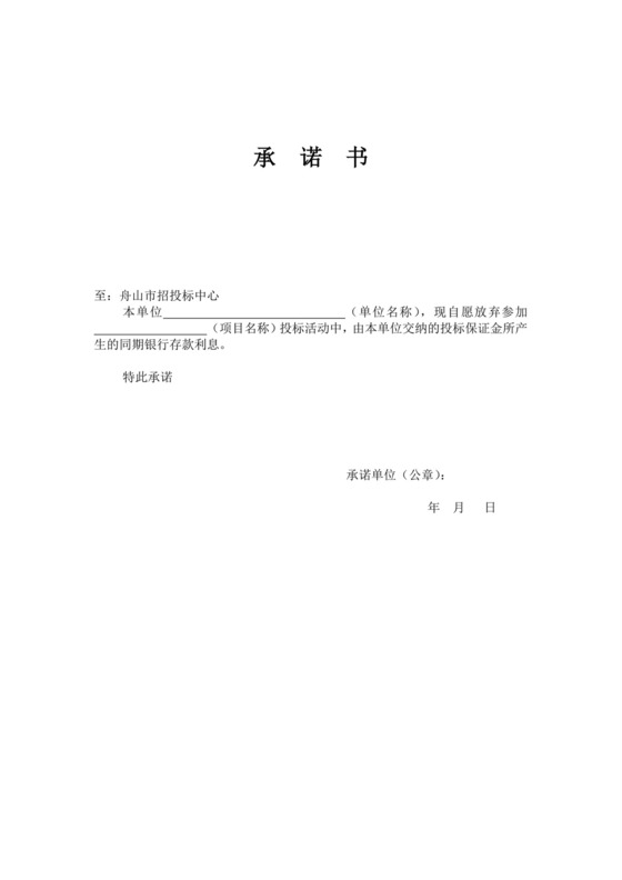 白色简洁投标保证金保函公司投标文件模板