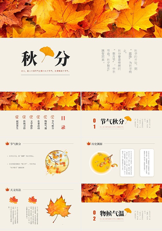 黄色实拍风二十四节气之秋分PPT课件