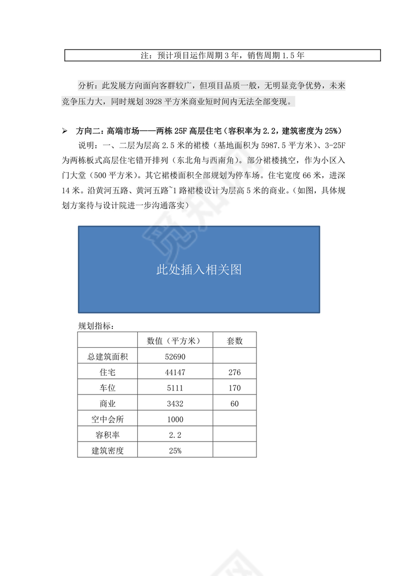 项目前期策划及可行性分析报告