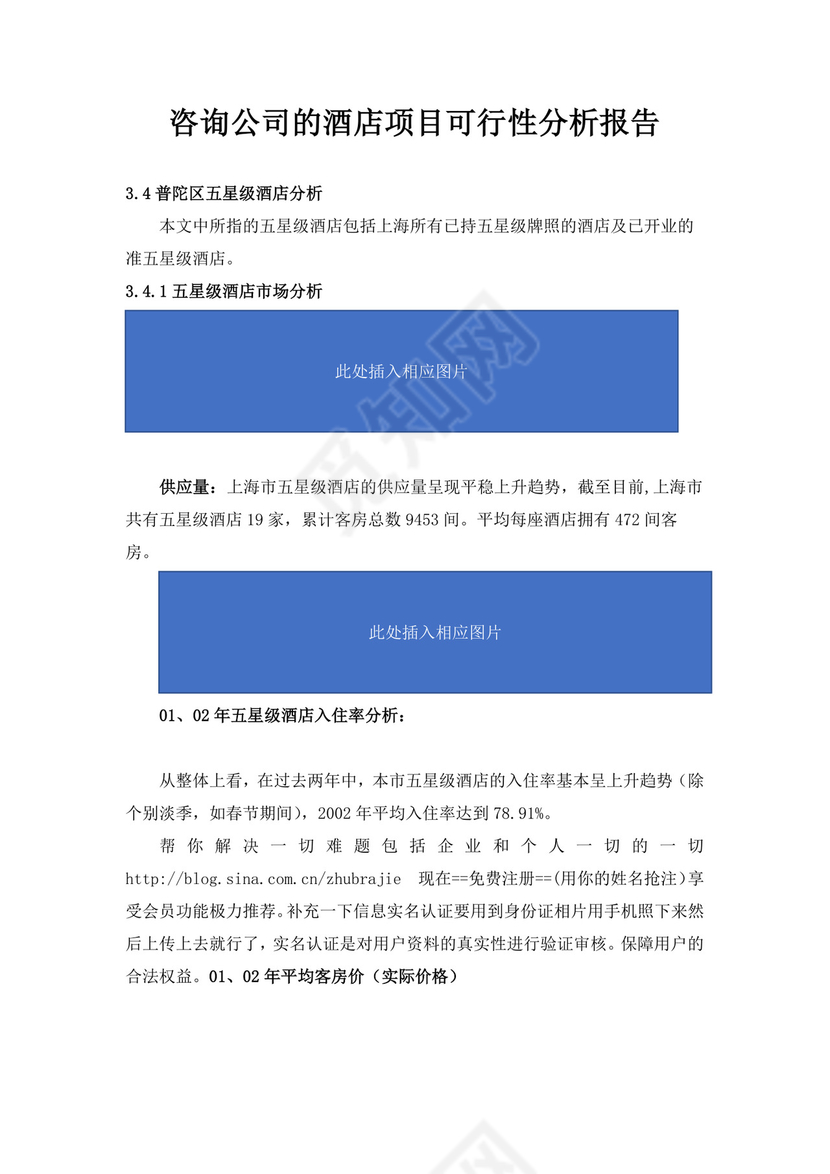咨询公司的酒店项目可行性分析报告