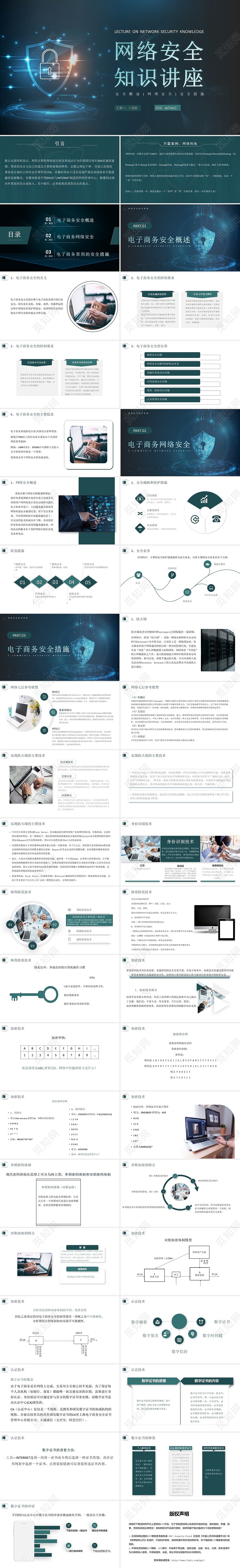 绿色商务科技风网络安全知识讲座PPT模板网络安全超强PPT课件