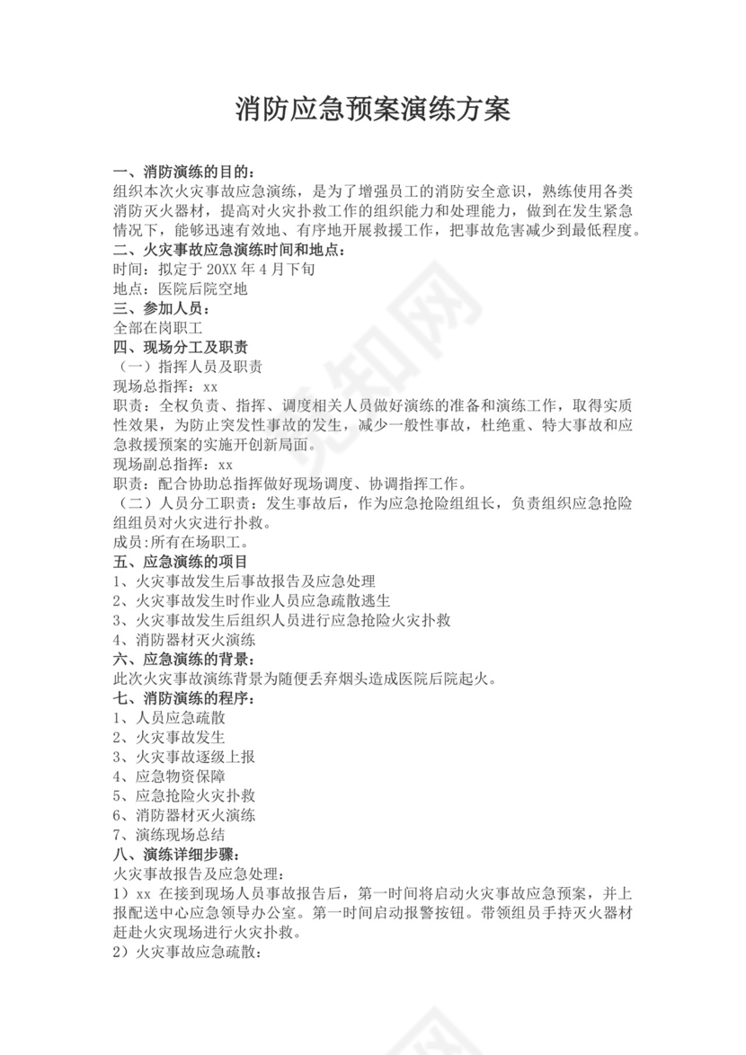 消防应急预案演练方案