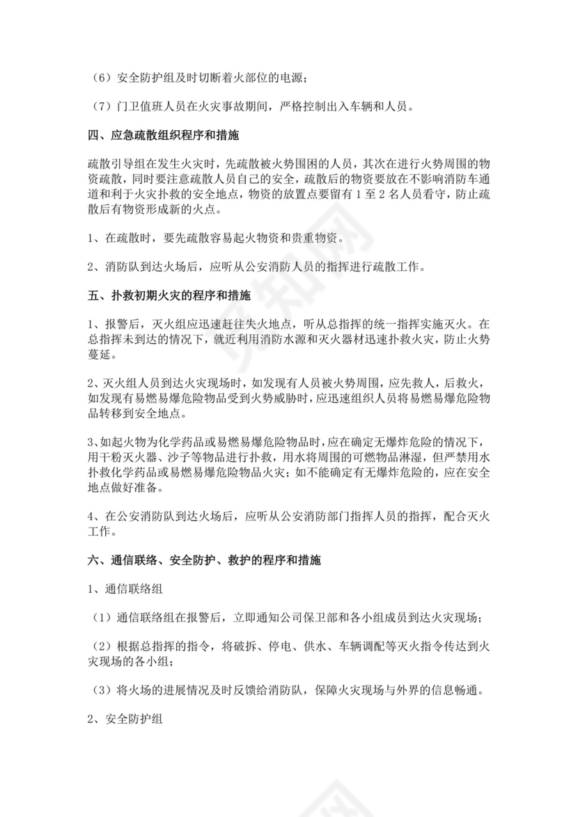 仓库火灾应急预案范文