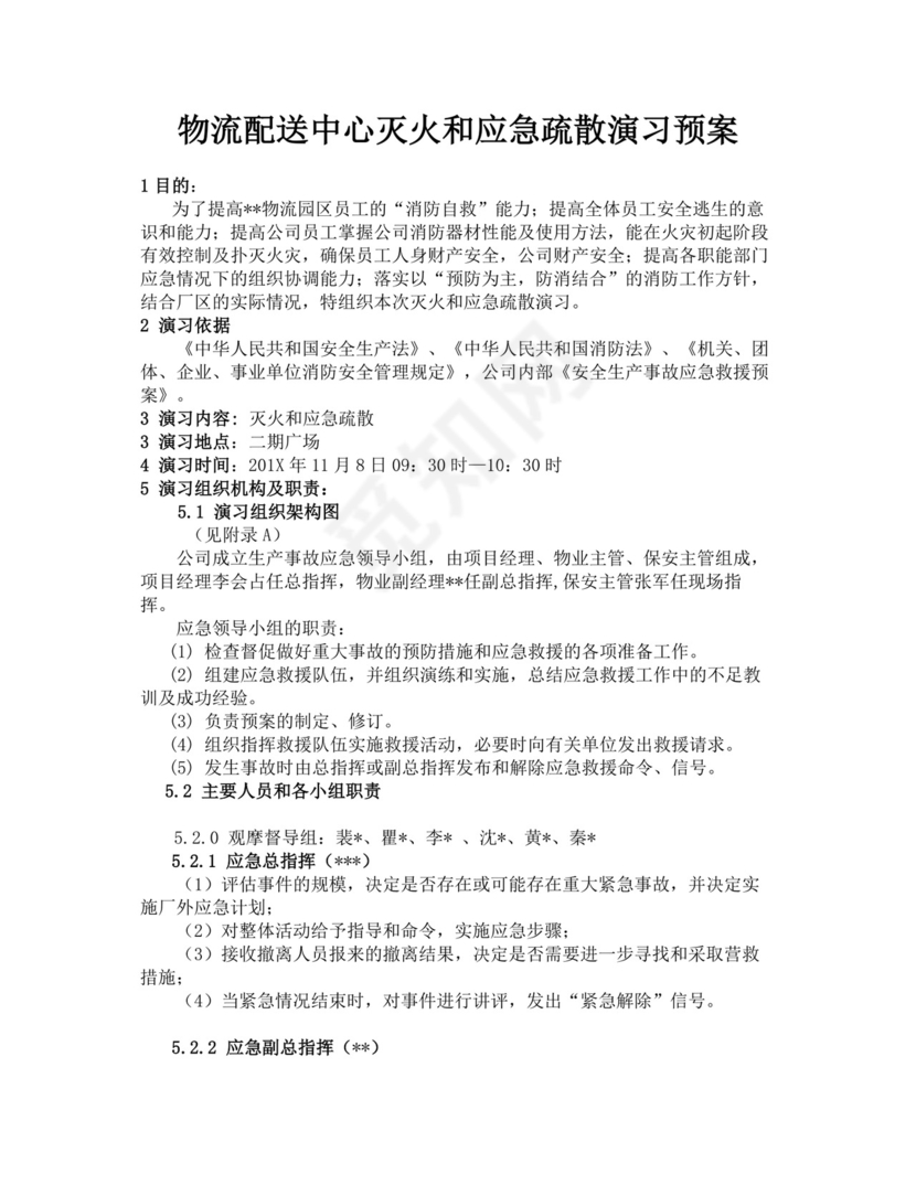 白色简洁灭火和应急疏散预案消防应急预案模板