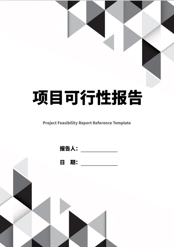 黑白色简洁项目可行性研究报告公司可行性报告模板