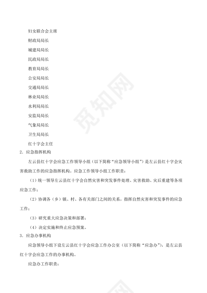 蓝色简洁自然灾害应急预案突发灾害应急预案模板