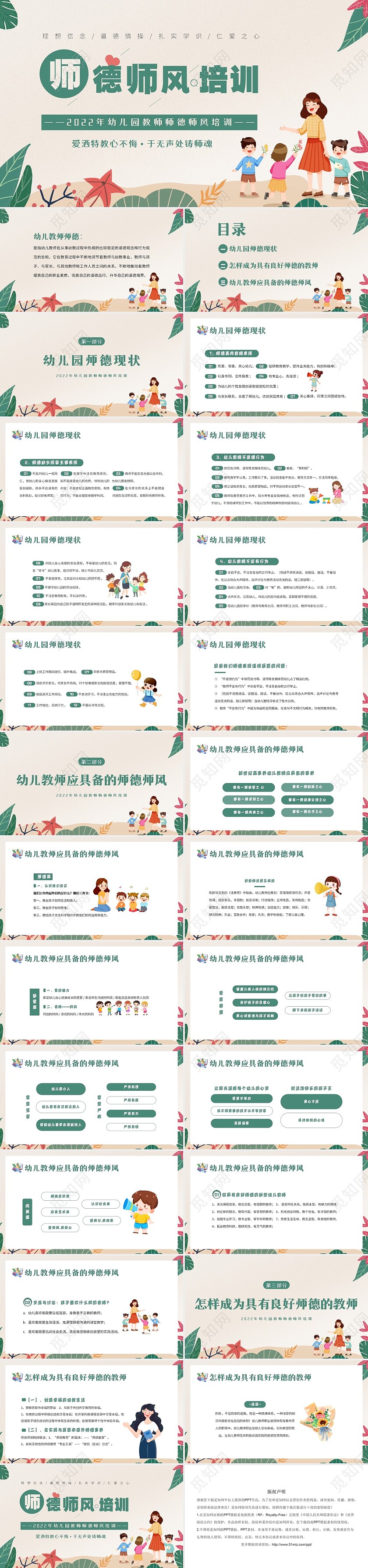 2022年幼儿园教师老师师德师风培训PPT课件幼儿园师德师风培训