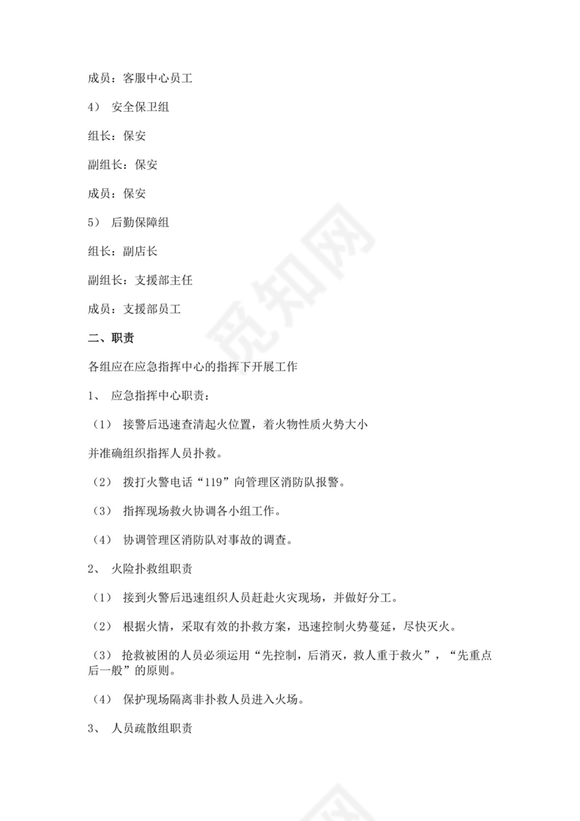 白色简约超市火灾应急预案消防应急预案