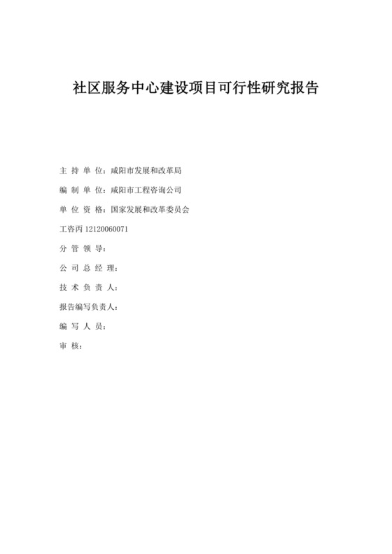 白色建设项目可行性研究报告项目可行性报告模板