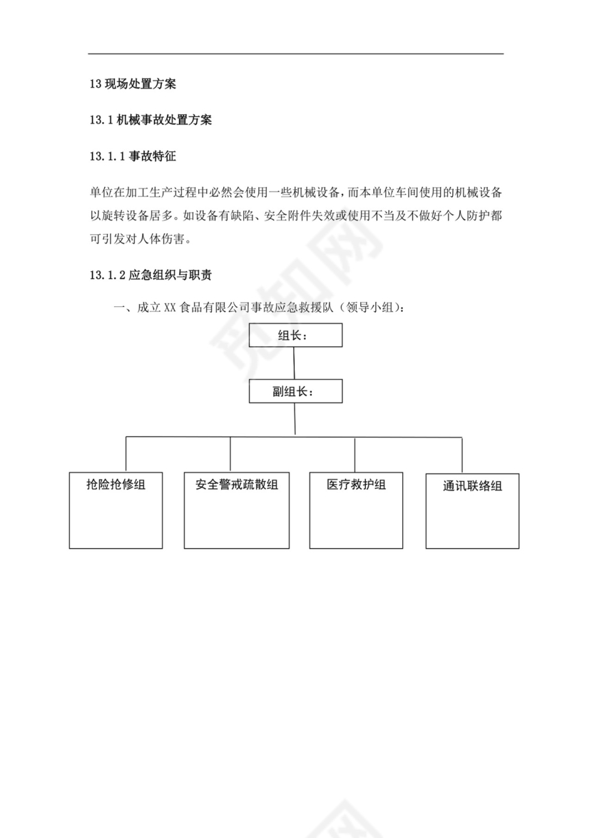 食品有限公司生产安全事故应急预案