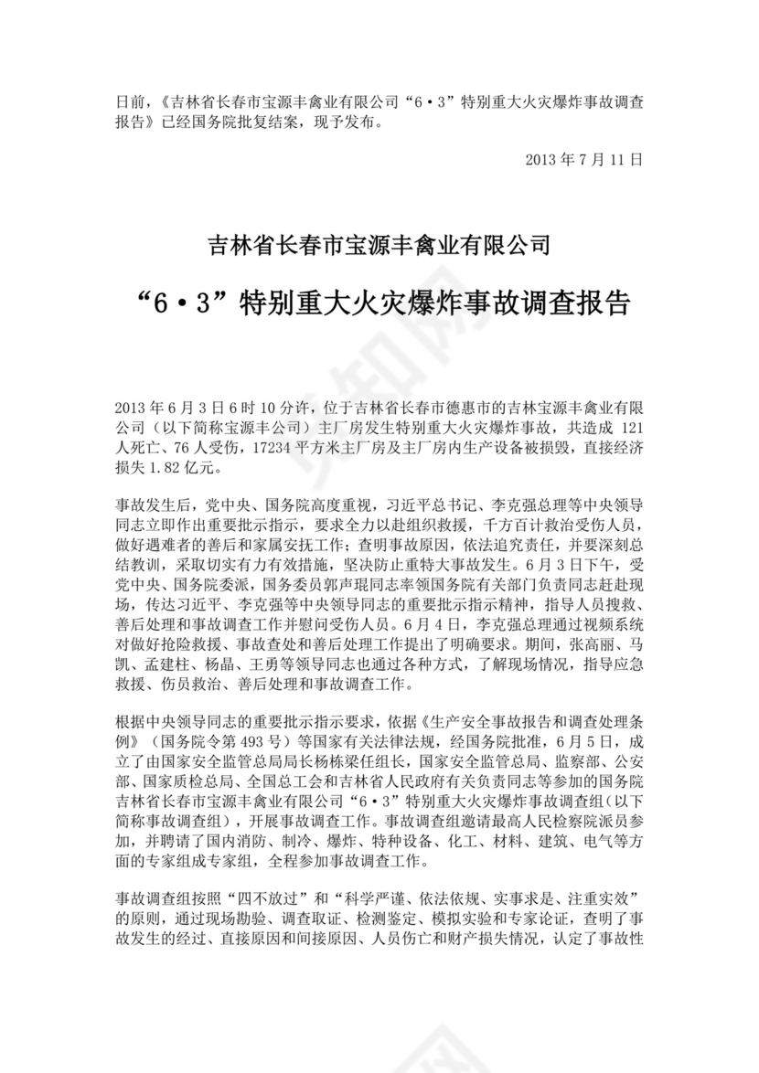 白色简约特别重大火灾爆炸事故调查报告火灾事故调查报告