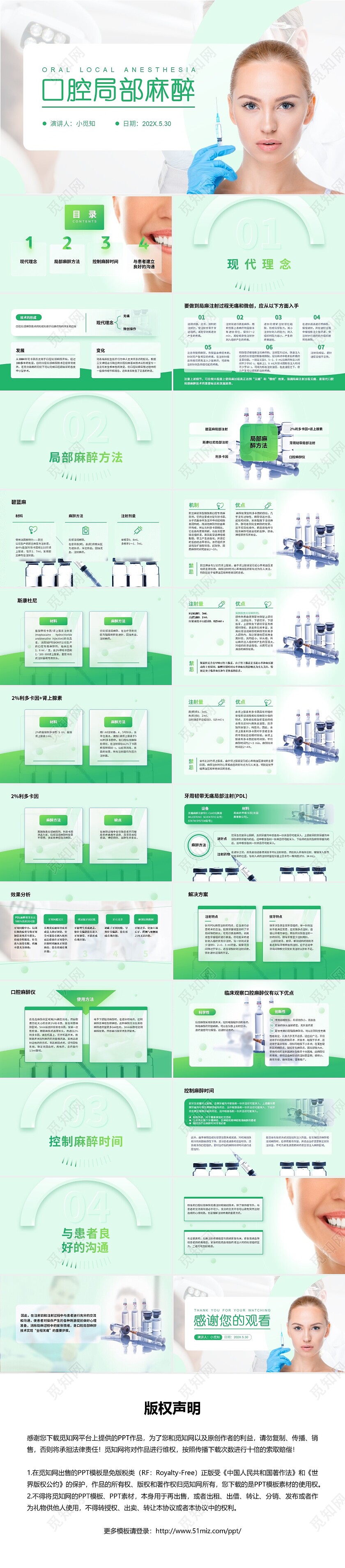 绿色口腔局部麻醉商务PPT口腔局部麻醉4