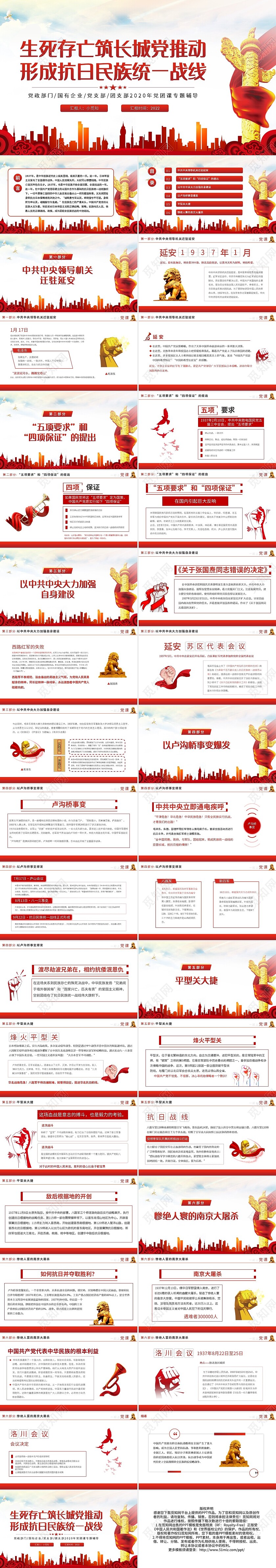 1937生死存亡筑长城中国共产党推动形成抗日民族统一战统一战线党课党建党政