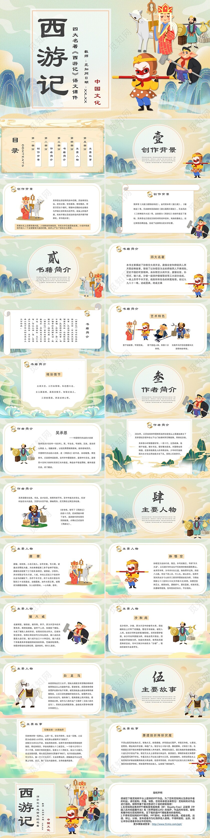 国潮风语文课件西游记四大名著