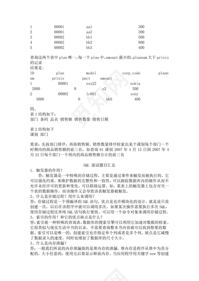 数据库基础面试常见题oracle面试题