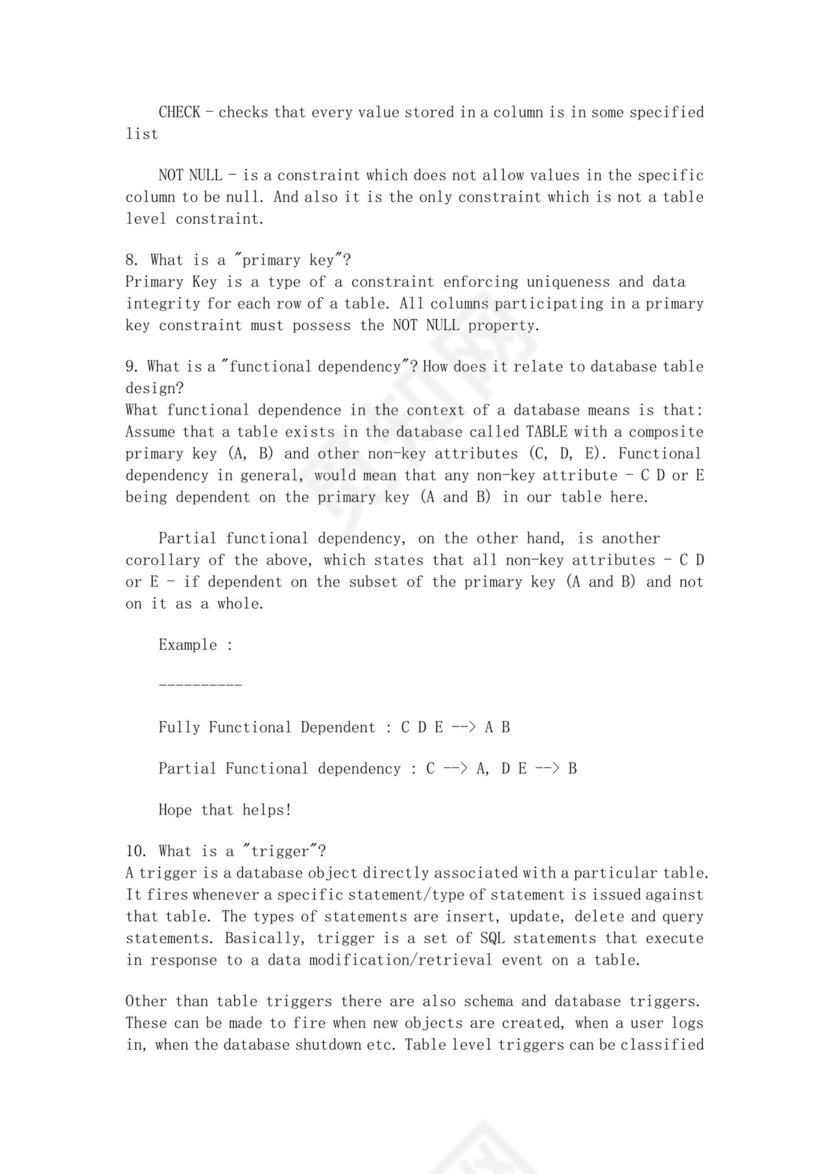 数据库基础面试常见题oracle面试题