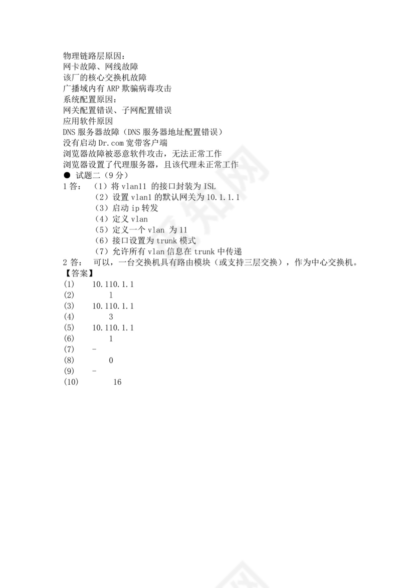 白色简洁网络管理员考试题库公司员工考试题库模板