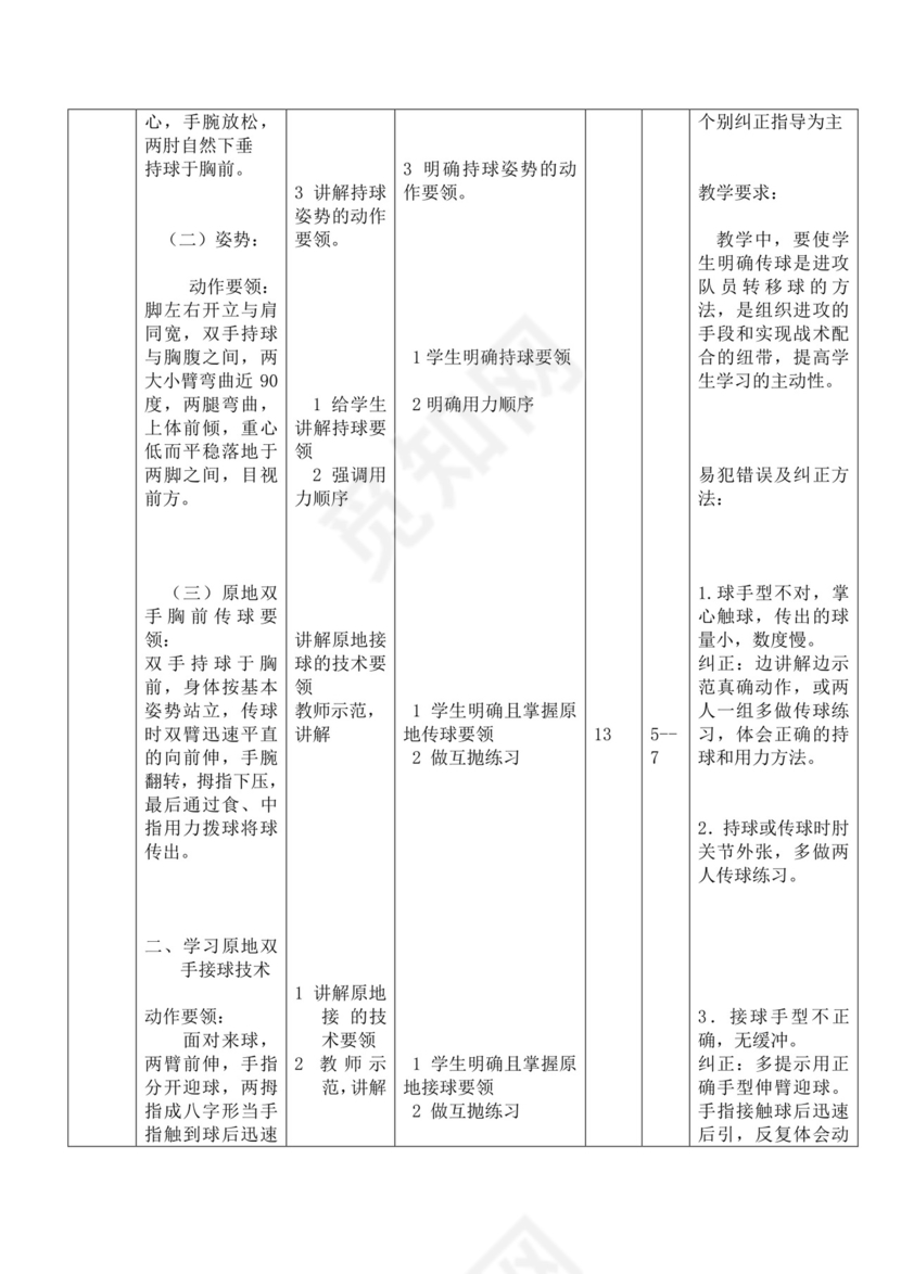 白色简洁篮球教案体育教案运动活动教学教案模板