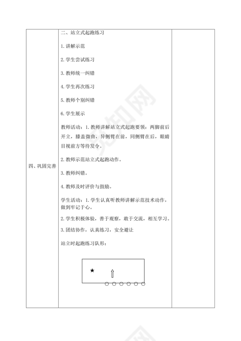 白色简洁快速跑教案跑步教案体育教案运动教学教案模板