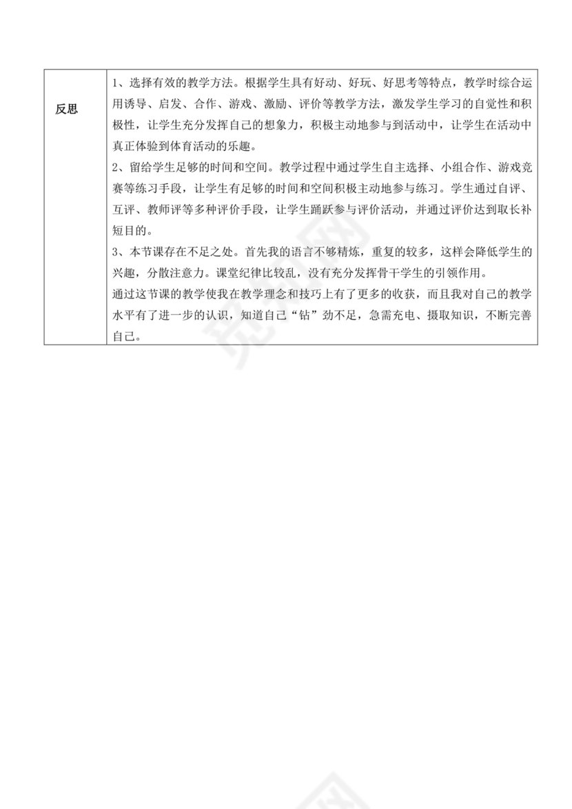 白色简洁初中体育教案立定跳远教案体育教学教案模板