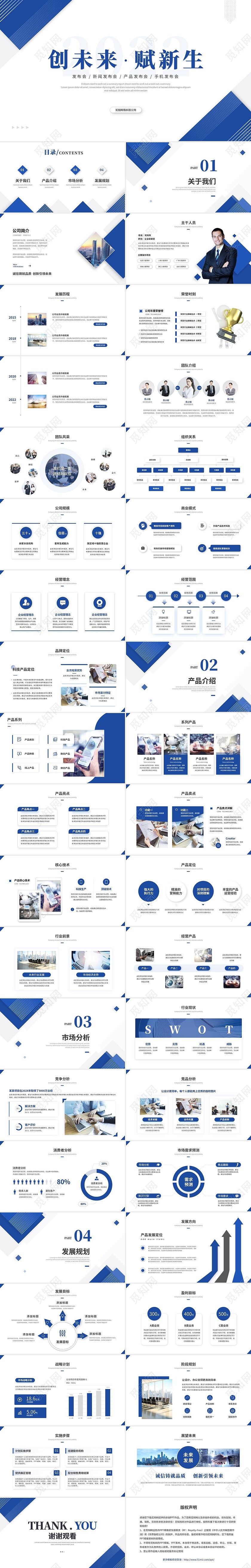 大气简约商务几何产品发布会商业计划书产品介绍ppt模板