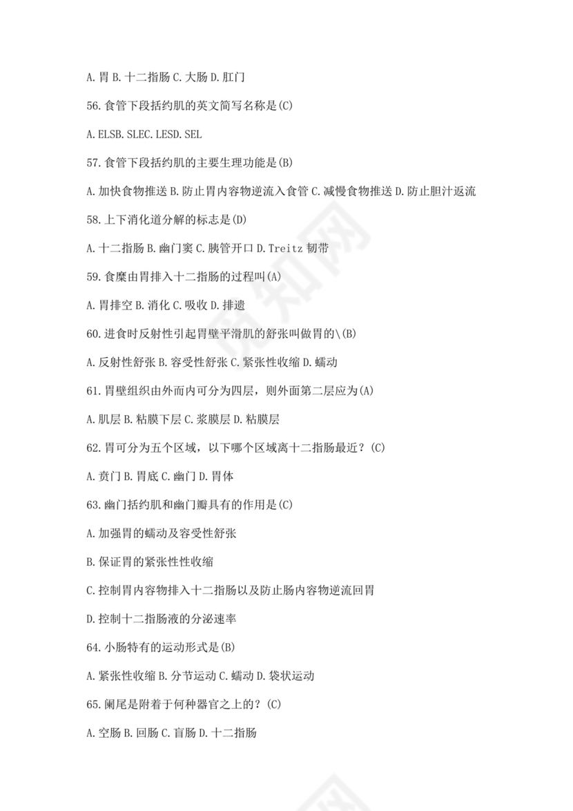 白色简洁医学基础知识试题医学医生考试试题模板