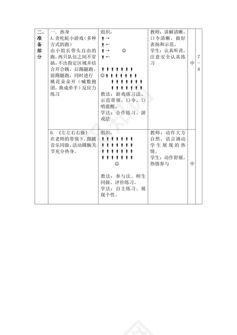 体育教案白色简洁体能训练教案体育运动教学教案模板