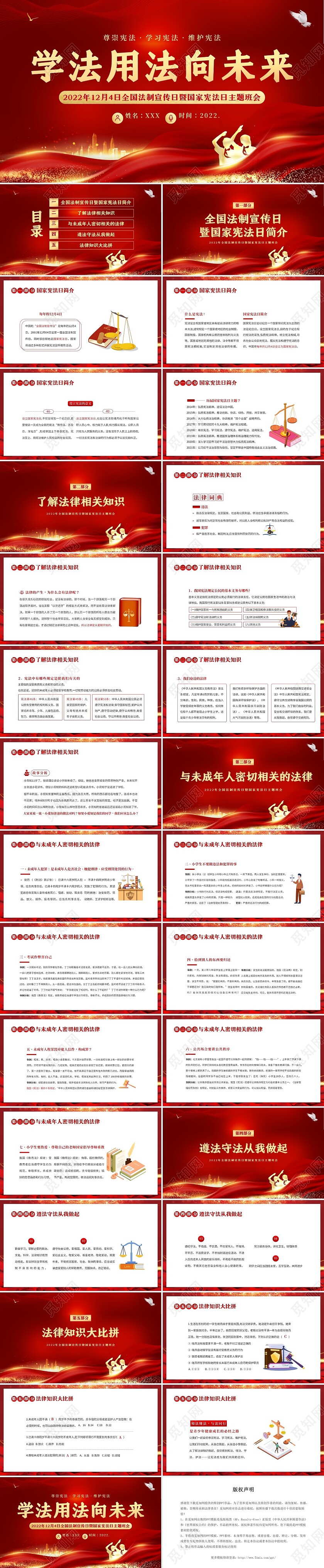 2022年12月4日全国法制宣传日暨国家宪法日主题班会PPT