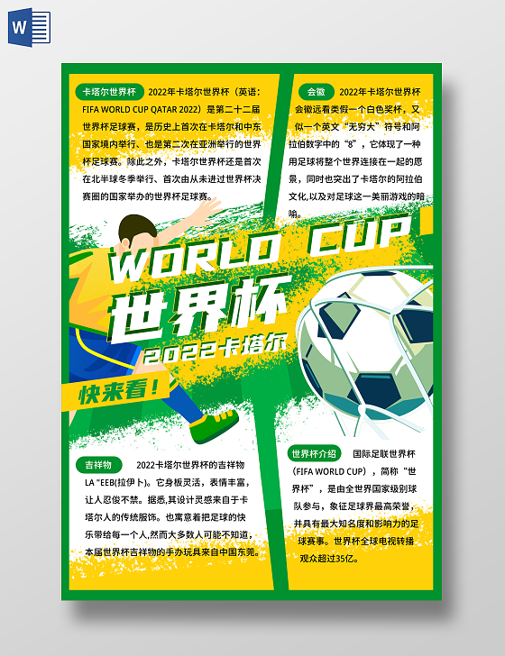 2022卡塔尔世界杯足球赛